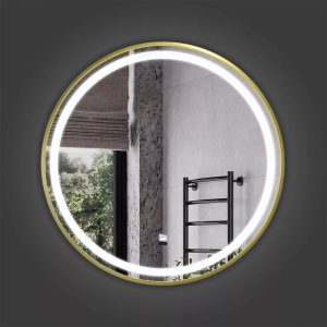 Зеркало Comforty Лея 60 LED-подсветка, бесконтактный сенсор Золото матовое 00-00014185CF