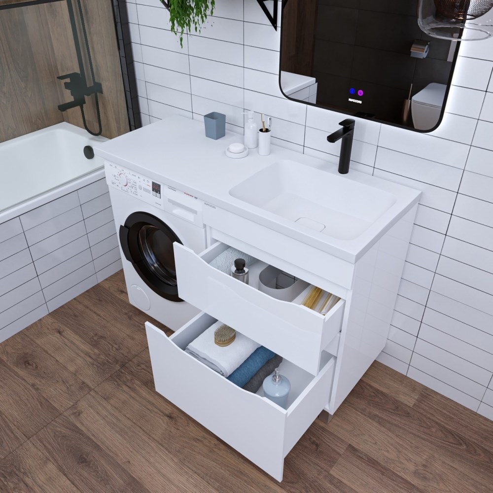 Раковина под стиральную машину Grossman Камилла 120 правая + кронштейн Белый глянцевый 1101017 Раковина под стиральную машину Grossman Камилла 120 правая + кронштейн Белый глянцевый 1101017 — изображение 3