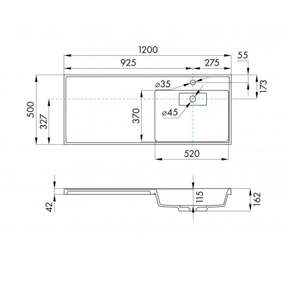 Раковина под стиральную машину Aquaton Лондри 120 правая Графит 1A72243KLH21R Раковина под стиральную машину Aquaton Лондри 120 правая Графит 1A72243KLH21R — изображение 4