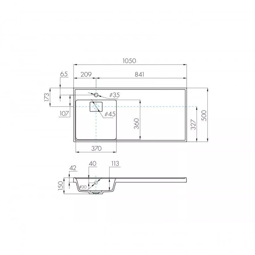 Раковина под стиральную машину Aquaton Лондри 105 левая Графит 1A72833KLH21L Раковина под стиральную машину Aquaton Лондри 105 левая Графит 1A72833KLH21L — изображение 4