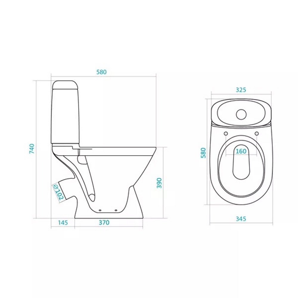 Унитаз-компакт Santek Римини Белый глянцевый 1WH501523 Унитаз-компакт Santek Римини Белый глянцевый 1WH501523 — изображение 2