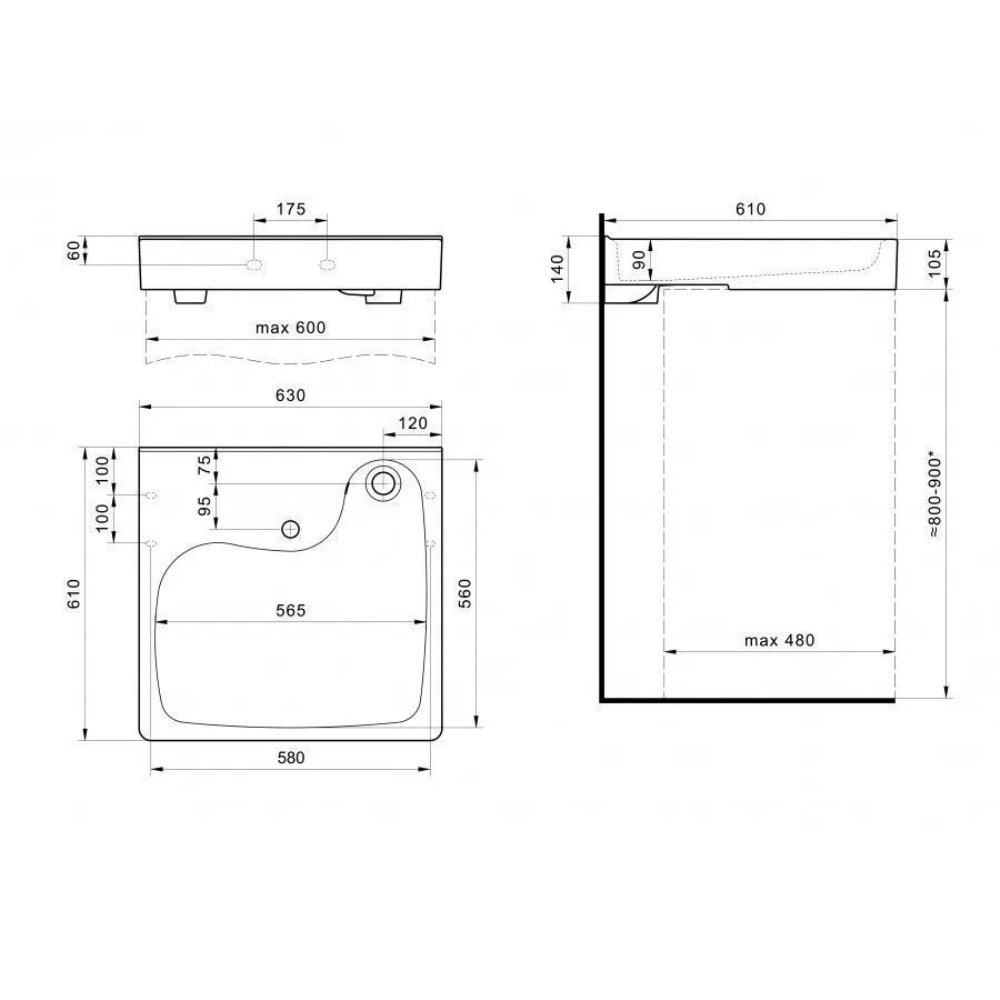 Раковина под стиральную машину Santek Клио 63 Белый глянцевый 1WH501780 Раковина под стиральную машину Santek Клио 63 Белый глянцевый 1WH501780 — изображение 5