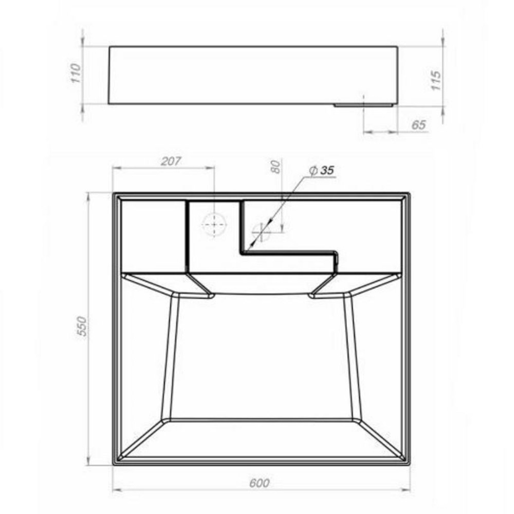 Раковина над стиральной машиной Uperwood Top 60 Черный матовый 2091021039 Раковина над стиральной машиной Uperwood Top 60 Черный матовый 2091021039 — изображение 3