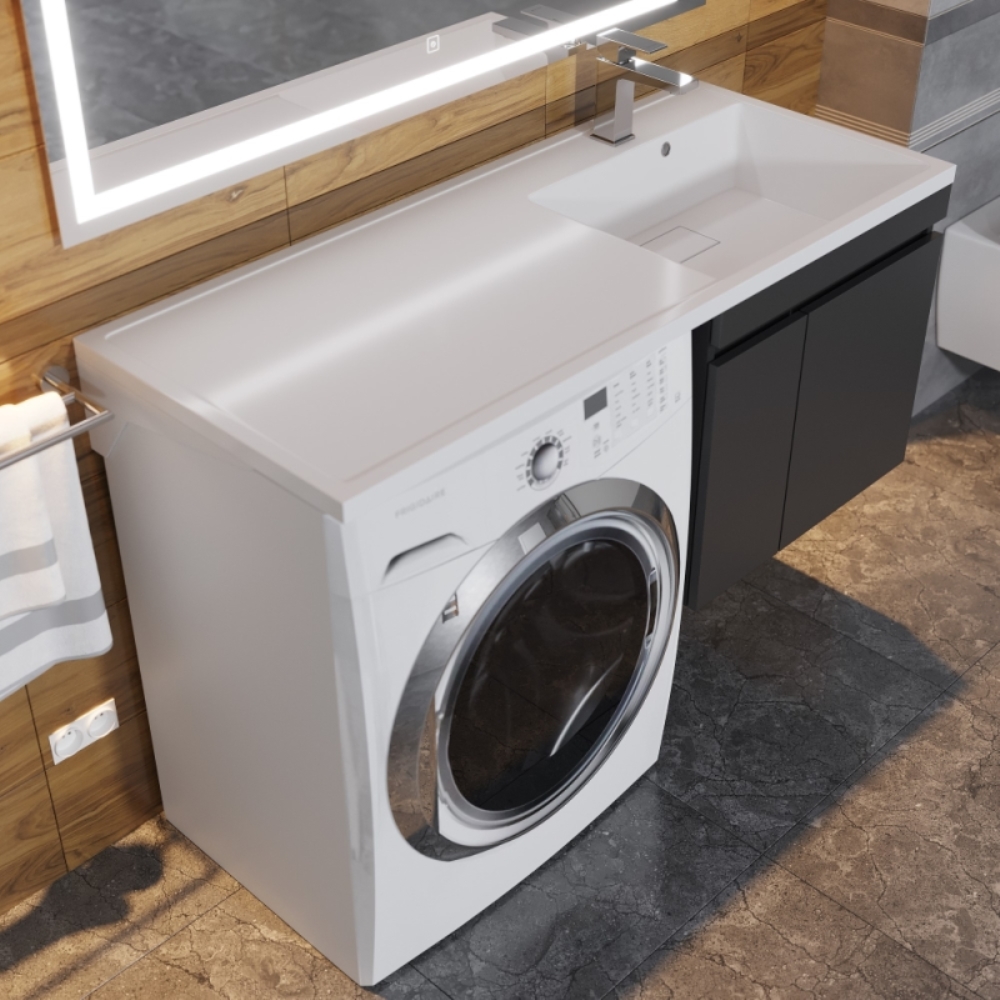 Раковина над стиральной машиной Uperwood Magenta 110 правая Белый глянцевый 2490000011 Раковина над стиральной машиной Uperwood Magenta 110 правая Белый глянцевый 2490000011 — изображение 3