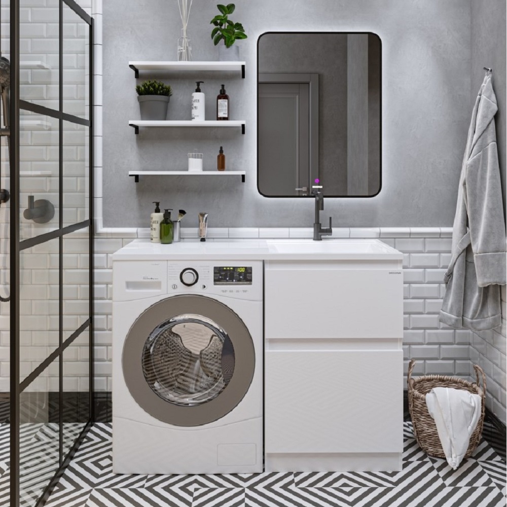 Раковина под стиральную машину Grossman Марсал 120 правая + кронштейн Белый глянцевый 5217120 Раковина под стиральную машину Grossman Марсал 120 правая + кронштейн Белый глянцевый 5217120 — изображение 3