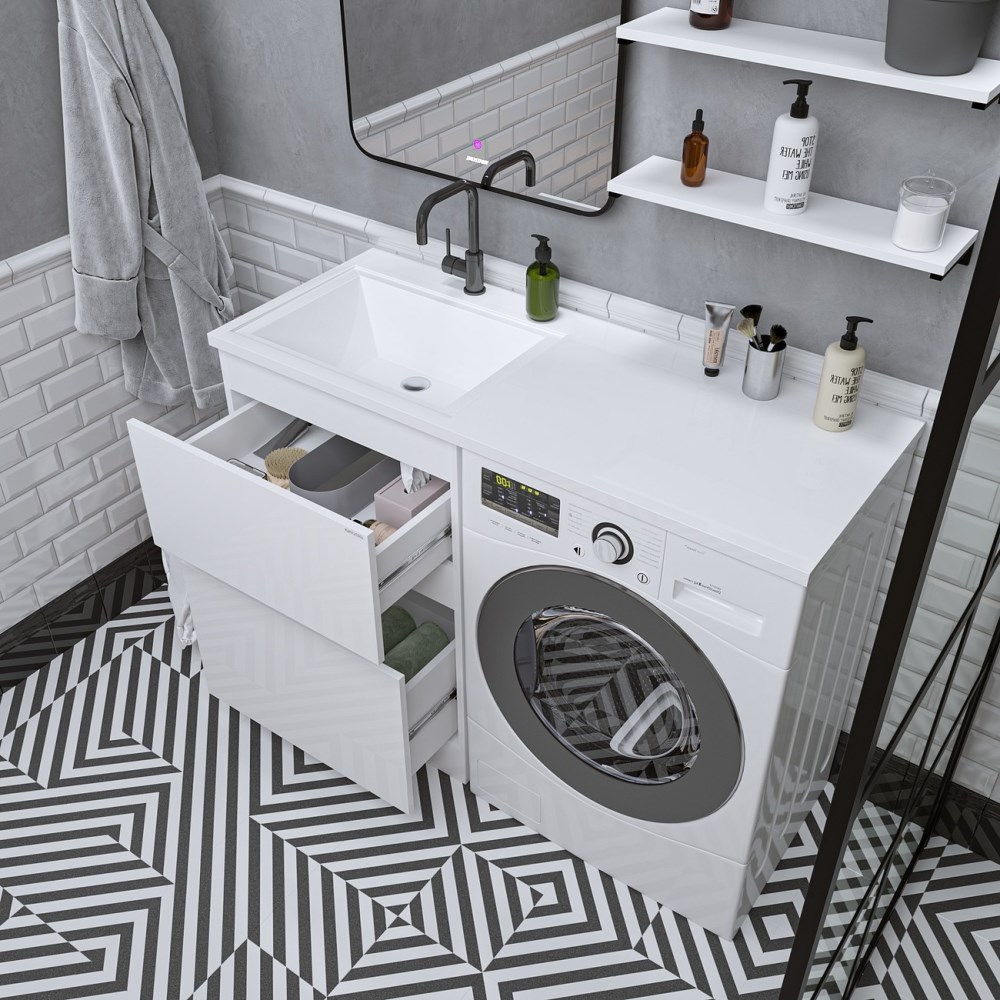 Раковина под стиральную машину Grossman Марсал 120 левая + кронштейн Белый глянцевый 5217121 Раковина под стиральную машину Grossman Марсал 120 левая + кронштейн Белый глянцевый 5217121 — изображение 3