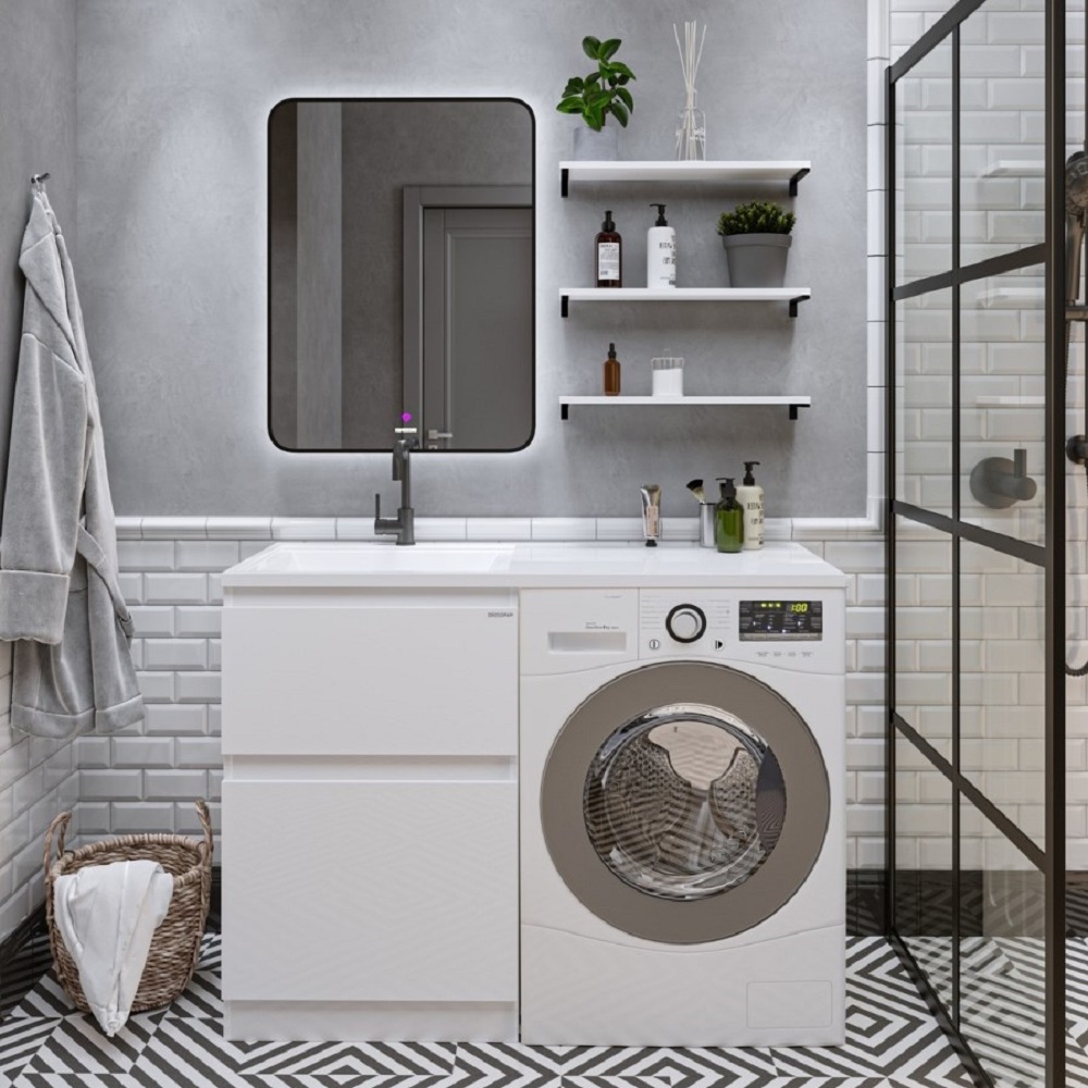 Раковина под стиральную машину Grossman Марсал 120 левая + кронштейн Белый глянцевый 5217121 Раковина под стиральную машину Grossman Марсал 120 левая + кронштейн Белый глянцевый 5217121 — изображение 4