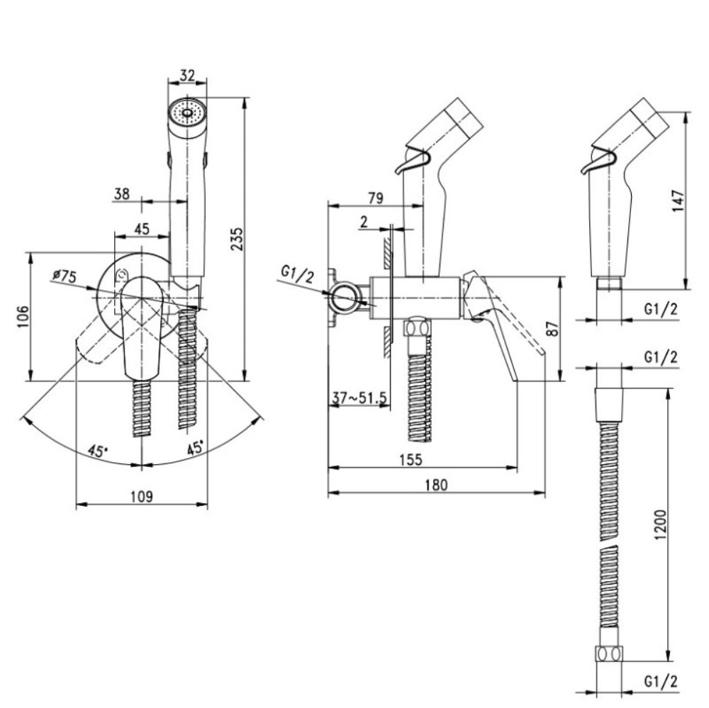 Душ гигиенический Cersanit Flavis Хром глянцевый 64104 Душ гигиенический Cersanit Flavis Хром глянцевый 64104 — изображение 3