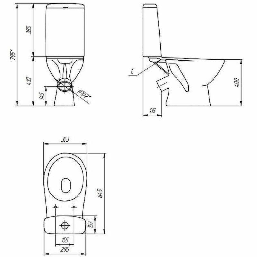 Унитаз-компакт Cersanit Flavis Белый глянцевый 64288 Унитаз-компакт Cersanit Flavis Белый глянцевый 64288 — изображение 5