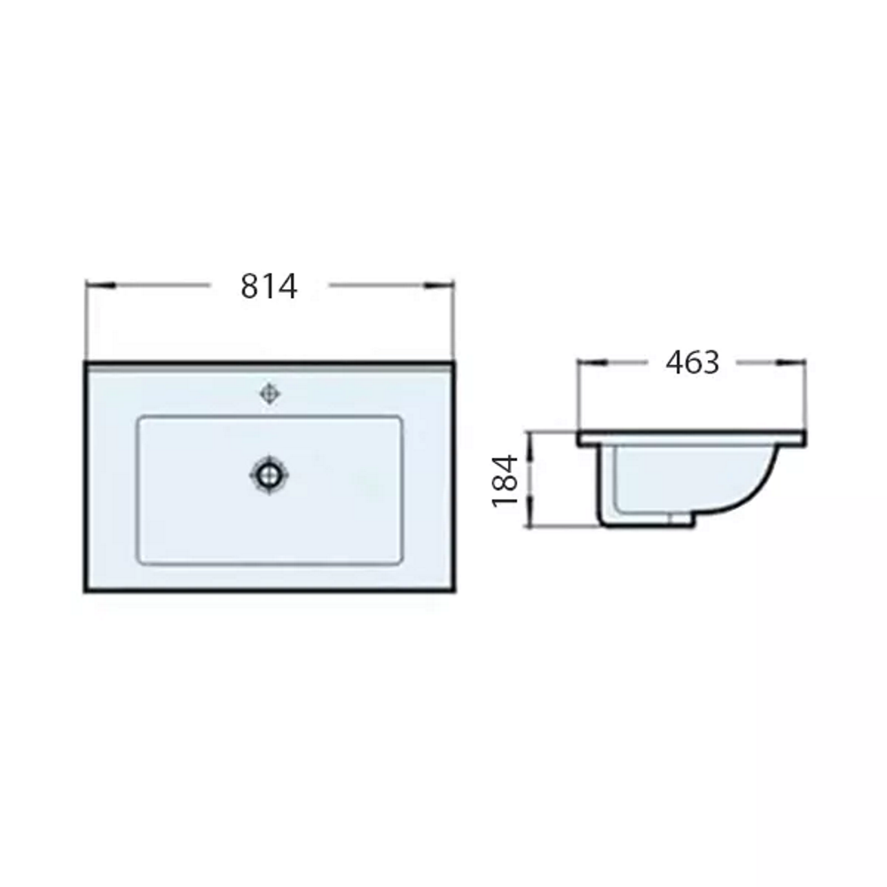 Раковина встраиваемая Comforty 81,4 Белый глянцевый 9494-80 Раковина встраиваемая Comforty 81,4 Белый глянцевый 9494-80 — изображение 2