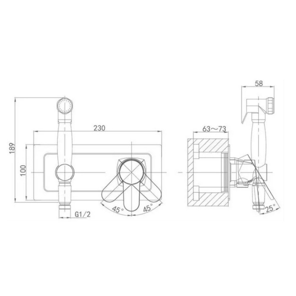 Душ гигиенический D&K Rhein Marx Хром / Белый DA1394501 Душ гигиенический D&K Rhein Marx Хром / Белый DA1394501 — изображение 2