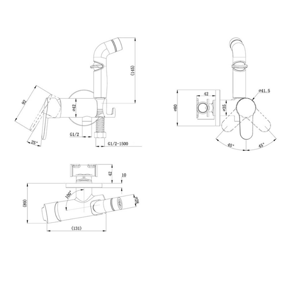 Душ гигиенический D&K Rhein Marx Хром глянцевый DA1394581 Душ гигиенический D&K Rhein Marx Хром глянцевый DA1394581 — изображение 2