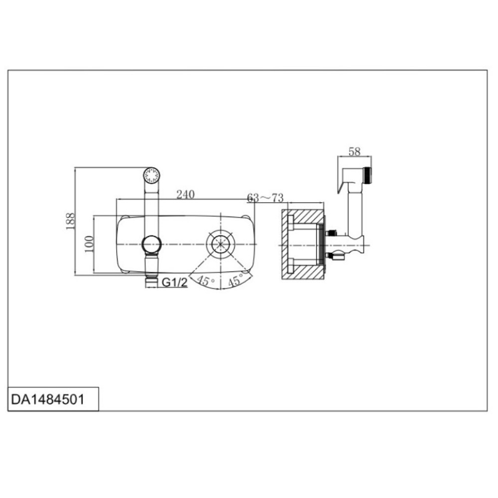 Душ гигиенический D&K Bayern Alfeld Хром глянцевый DA1484501 Душ гигиенический D&K Bayern Alfeld Хром глянцевый DA1484501 — изображение 3