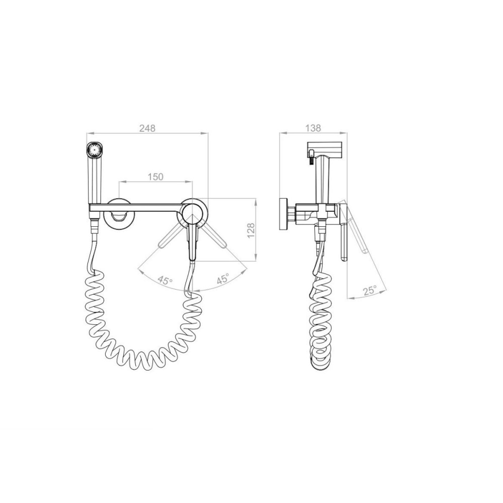 Душ гигиенический D&K Bayern.Liszt Черный матовый DA1504545 Душ гигиенический D&K Bayern.Liszt Черный матовый DA1504545 — изображение 3