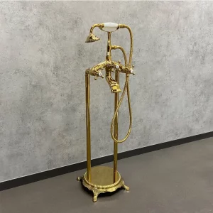 Смеситель напольный Comforty FE0051 Белый / Золото FE0051-CCT-G Смеситель напольный Comforty FE0051 Белый / Золото FE0051-CCT-G