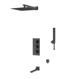 Душевая встройка D&K Bayern.Liszt + излив Черный матовый DA2515605A04