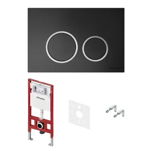 Инсталляция Tece TECEspring для скрытого монтажа с клавишей смыва R Черный S955102