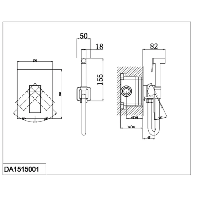 Душ гигиенический D&K Bayern.Liszt Черный матовый DA1515005 Душ гигиенический D&K Bayern.Liszt Черный матовый DA1515005 — изображение 2