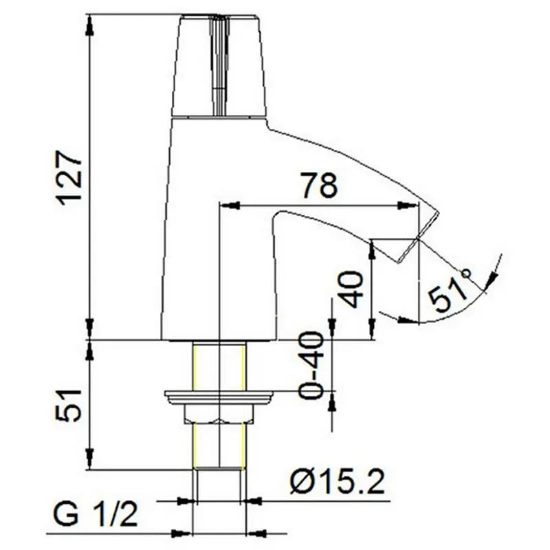 Смеситель для раковины Jacob Delafon Elevation для холодной воды E12817-7-CP Смеситель для раковины Jacob Delafon Elevation для холодной воды E12817-7-CP — изображение 2