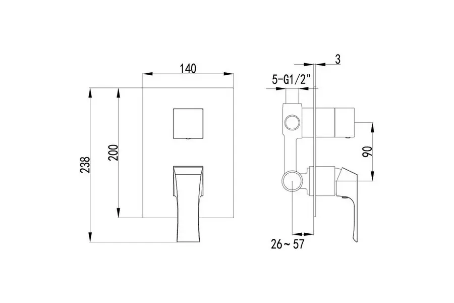 Смеситель встраиваемый Lemark Unit LM4528C Смеситель встраиваемый Lemark Unit LM4528C — изображение 2