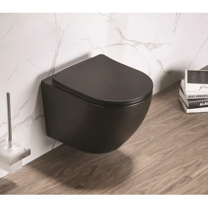 Унитаз подвесной Azario Grado + с сиденьем Черный матовый AZ-0046-MB SP Унитаз подвесной Azario Grado + с сиденьем Черный матовый AZ-0046-MB SP — изображение 2