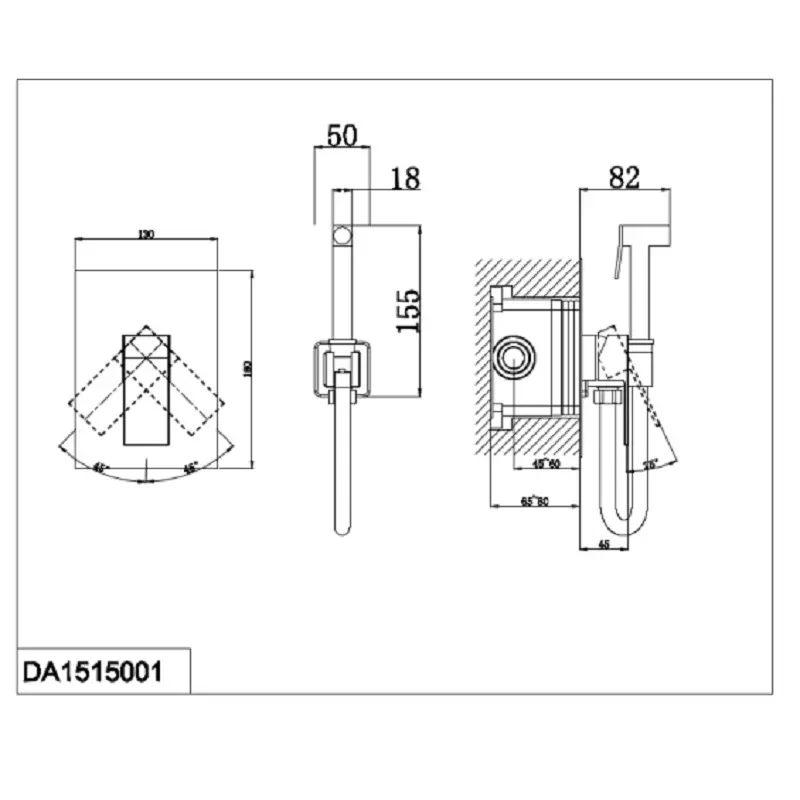 Душ гигиенический D&K Bayern.Liszt Хром глянцевый DA1515001 Душ гигиенический D&K Bayern.Liszt Хром глянцевый DA1515001 — изображение 2