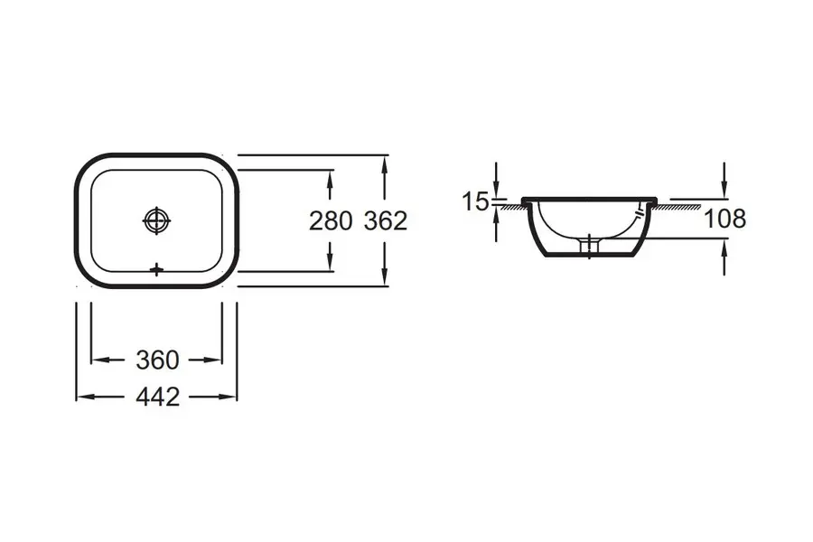 Раковина встраиваемая Jacob Delafon Vox 44х36 Раковина встраиваемая Jacob Delafon Vox 44х36 — изображение 2
