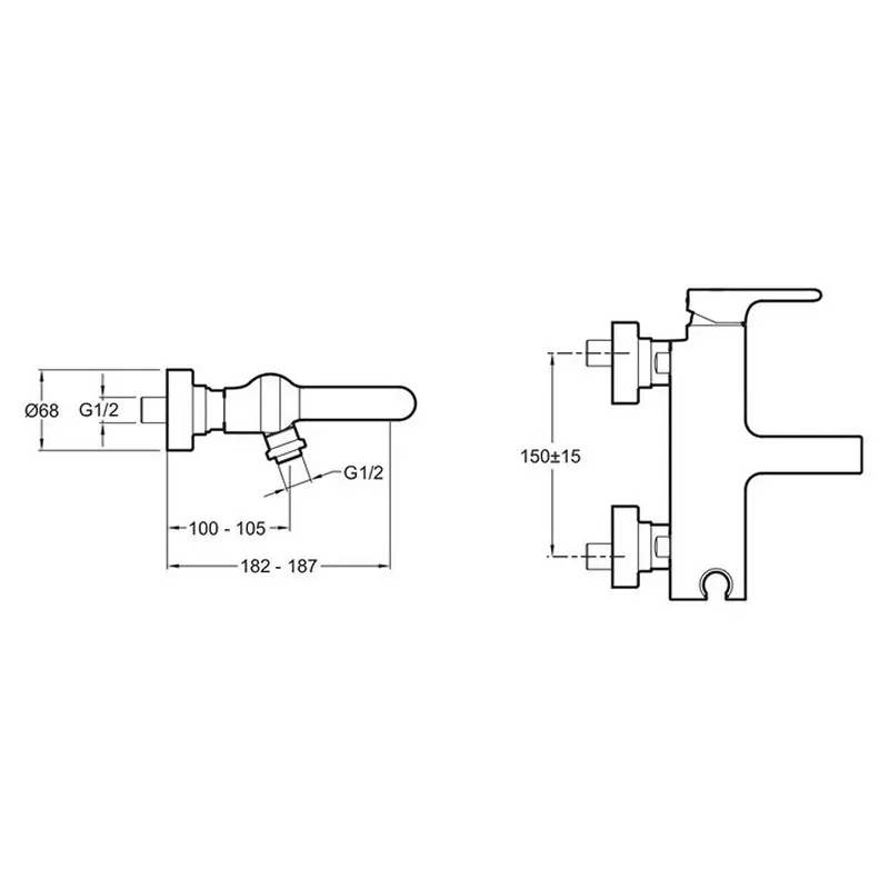 Смеситель для ванны и душа Jacob Delafon Singulier E10867-CP Смеситель для ванны и душа Jacob Delafon Singulier E10867-CP — изображение 2