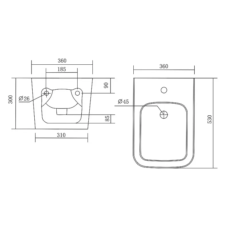 Биде подвесное Aquatek Либра Белый AQ0506-00 Биде подвесное Aquatek Либра Белый AQ0506-00 — изображение 2