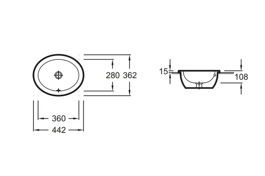 Раковина встраиваемая Jacob Delafon Vox 44х36 Раковина встраиваемая Jacob Delafon Vox 44х36 — изображение 2