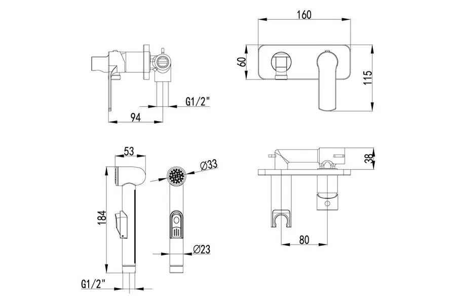 Душ гигиенический Lemark Plus Grace со смесителем LM1519C Душ гигиенический Lemark Plus Grace со смесителем LM1519C — изображение 2