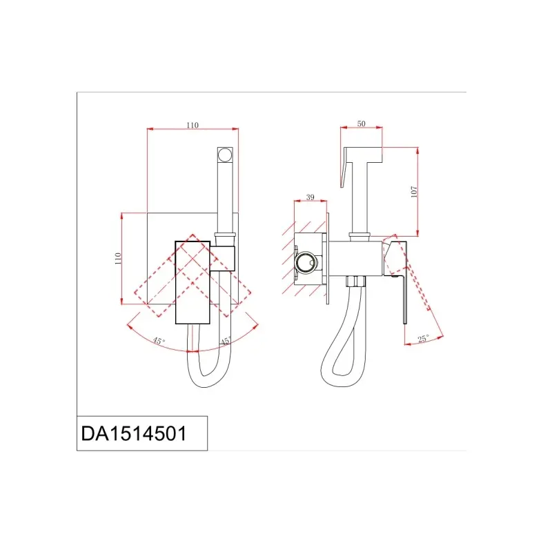 Душ гигиенический D&K Bayern.Liszt Хром глянцевый DA1514501 Душ гигиенический D&K Bayern.Liszt Хром глянцевый DA1514501 — изображение 3