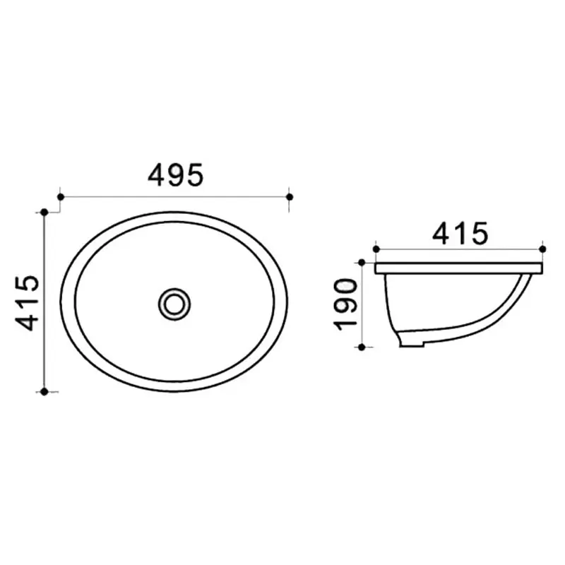 Раковина встраиваемая Azario AZ 49,5х41,5 Белый AZ908-20 Раковина встраиваемая Azario AZ 49,5х41,5 Белый AZ908-20 — изображение 3