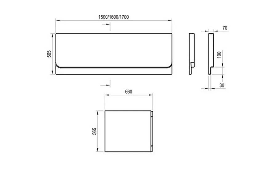 Передняя панель для ванны Chrome 160 Передняя панель для ванны Chrome 160 — изображение 3