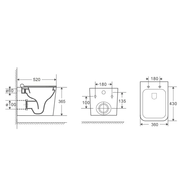 Унитаз подвесной Azario Boca с сиденьем Унитаз подвесной Azario Boca с сиденьем — изображение 3