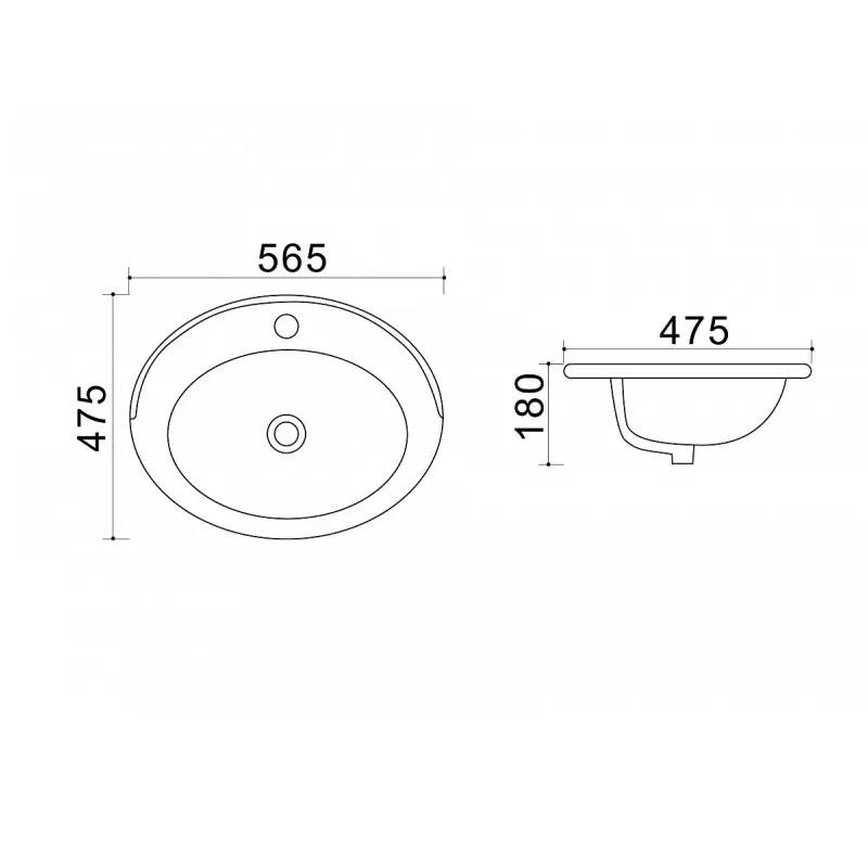 Раковина встраиваемая Azario AZ 56,5х47,5 Белый AZ-404 Раковина встраиваемая Azario AZ 56,5х47,5 Белый AZ-404 — изображение 3