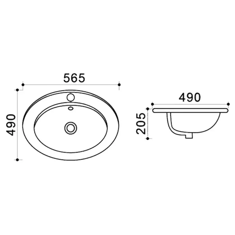 Раковина встраиваемая Azario Adelina 56,5х49 Белый AZ-T808 Раковина встраиваемая Azario Adelina 56,5х49 Белый AZ-T808 — изображение 3