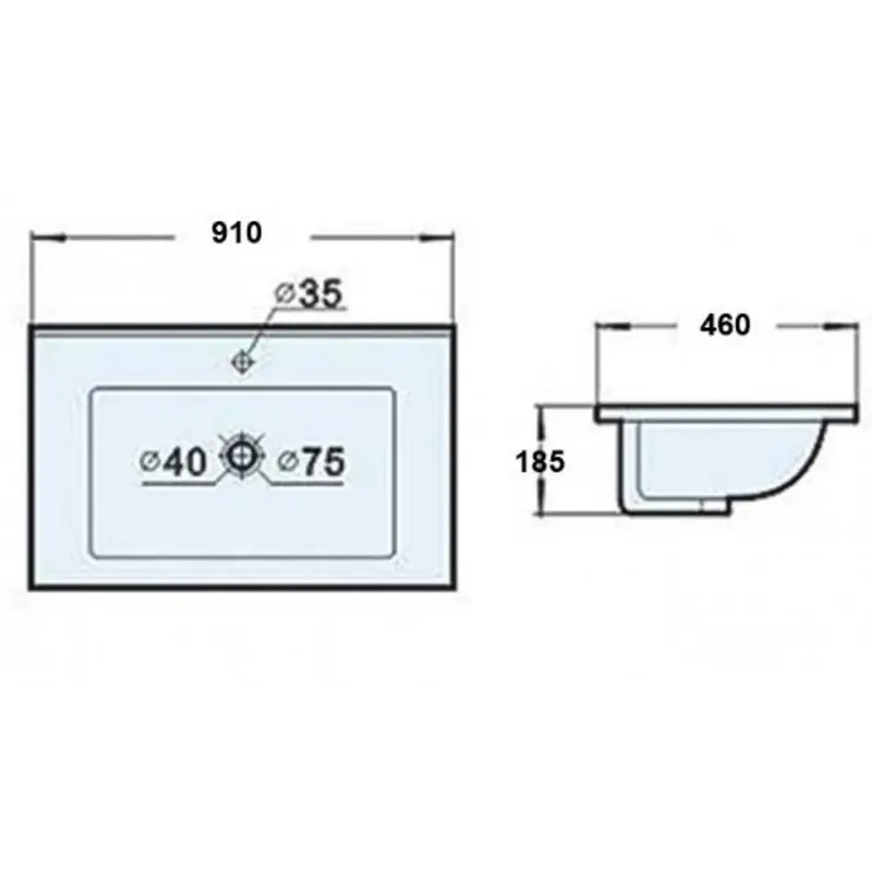 Раковина мебельная Comforty Overbuild 91х46 Белый глянцевый 3122806 Раковина мебельная Comforty Overbuild 91х46 Белый глянцевый 3122806 — изображение 3