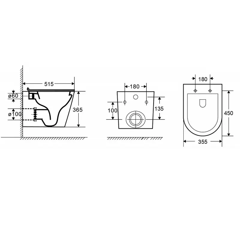 Унитаз подвесной Azario Teramo + с сиденьем Белый AZ0053UQ Унитаз подвесной Azario Teramo + с сиденьем Белый AZ0053UQ — изображение 4