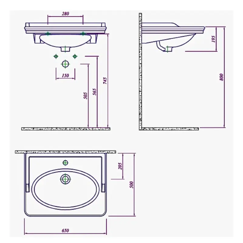 Раковина мебельная Comforty 501 50х65 Белый глянцевый 4144246 Раковина мебельная Comforty 501 50х65 Белый глянцевый 4144246 — изображение 4