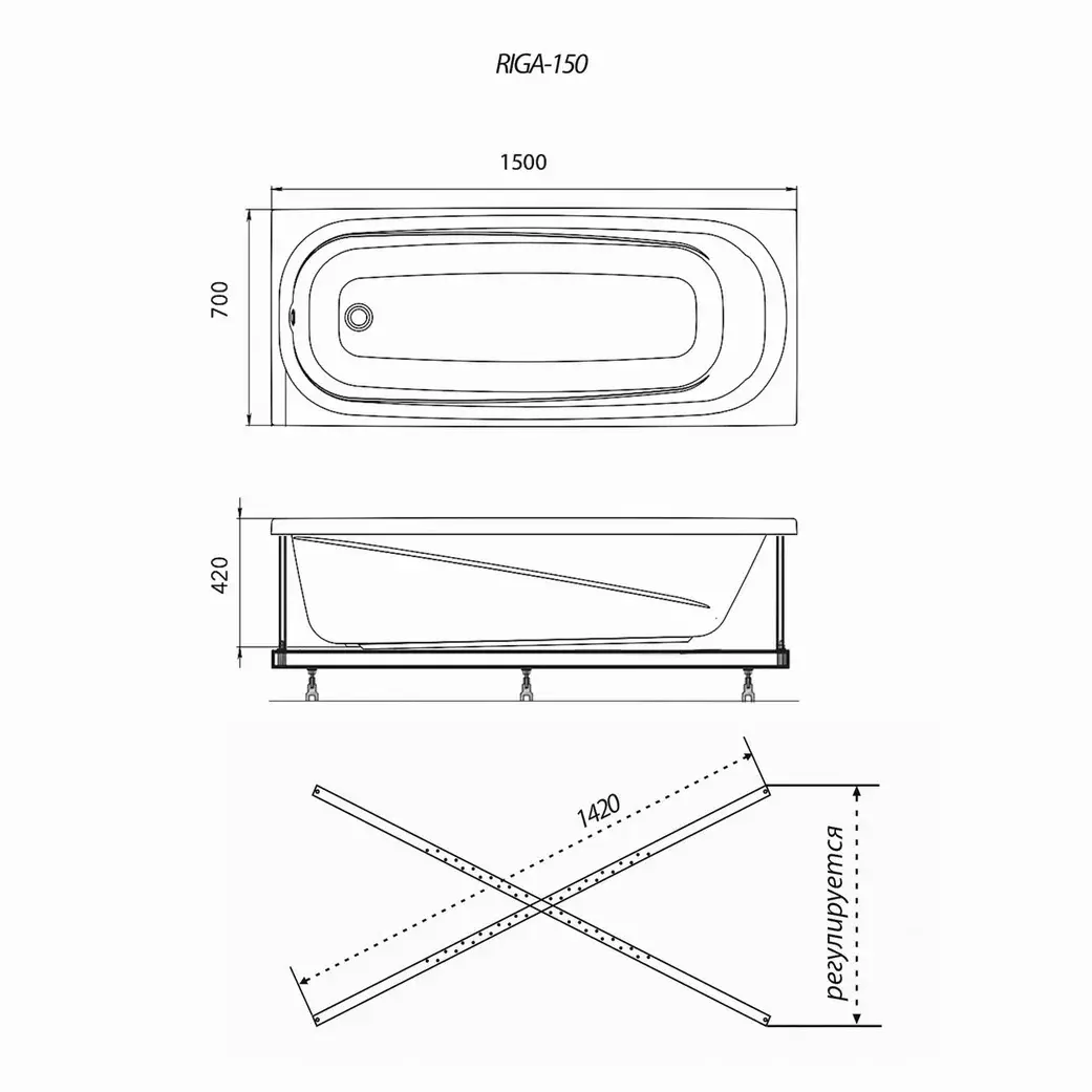 Ванна акриловая Triton Рига 150х70 Ванна акриловая Triton Рига 150х70 — изображение 4