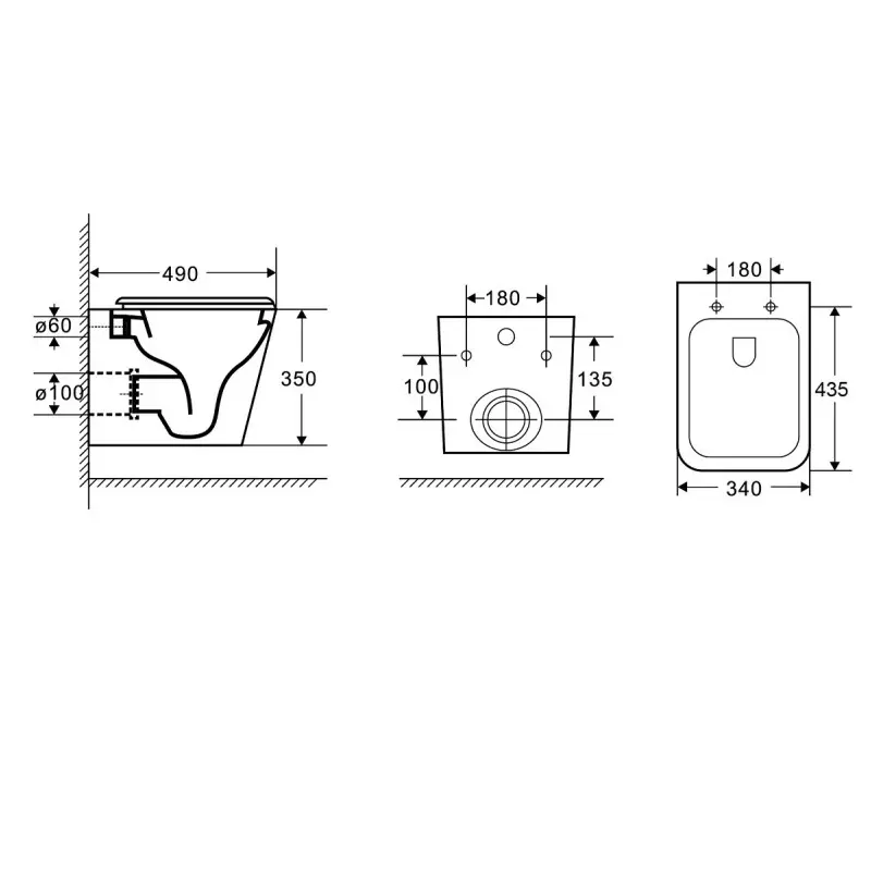 Унитаз подвесной Azario Teramo + с сиденьем Белый AZ-0052-UQ Унитаз подвесной Azario Teramo + с сиденьем Белый AZ-0052-UQ — изображение 4