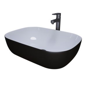 Раковина накладная Grossman Color 46 Черный / Белый GR-4041BW Раковина накладная Grossman Color 46 Черный / Белый GR-4041BW