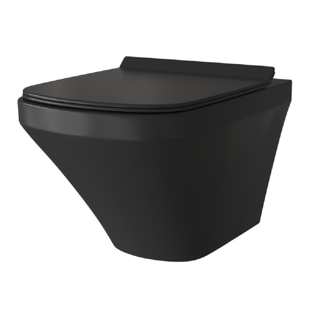 Унитаз подвесной Grossman Color с крышкой-сиденье Черный матовый GR-4440BMS Унитаз подвесной Grossman Color с крышкой-сиденье Черный матовый GR-4440BMS