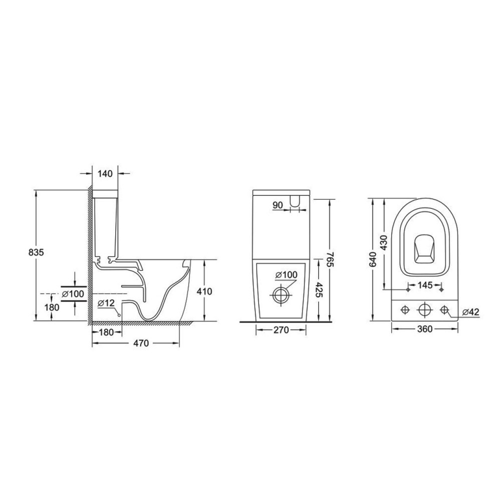 Унитаз-компакт Grossman Tornado Черный матовый GR-4494BMSQ Унитаз-компакт Grossman Tornado Черный матовый GR-4494BMSQ — изображение 4