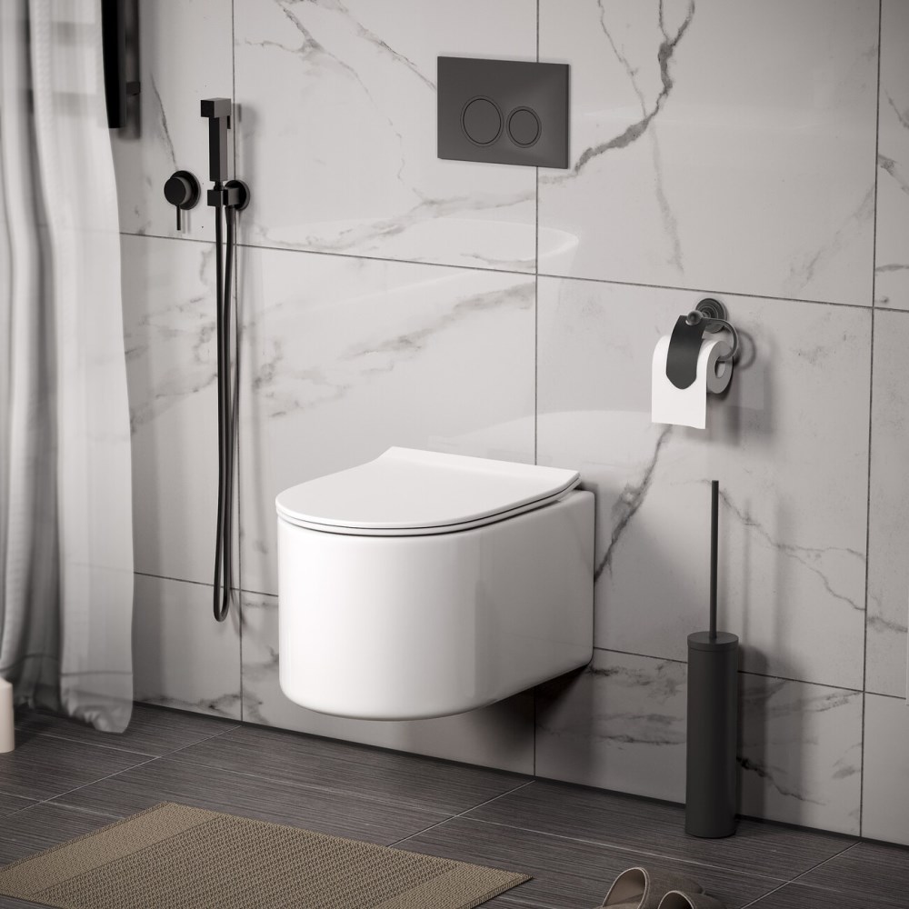 Унитаз подвесной Grossman Thin Rim с крышкой-сиденье Белый глянцевый GR-5606SQ Унитаз подвесной Grossman Thin Rim с крышкой-сиденье Белый глянцевый GR-5606SQ — изображение 4