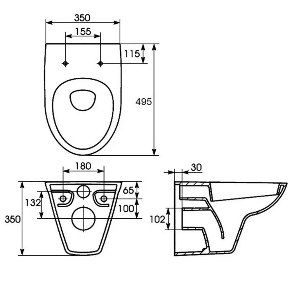 Унитаз подвесной Cersanit Parva New Clean On Белый глянцевый S-MZ-PARVA-COn-DL-w Унитаз подвесной Cersanit Parva New Clean On Белый глянцевый S-MZ-PARVA-COn-DL-w — изображение 5