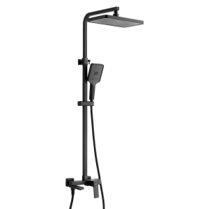 Душевая система Shevanik S46 с изливом Черный матовый S4636H