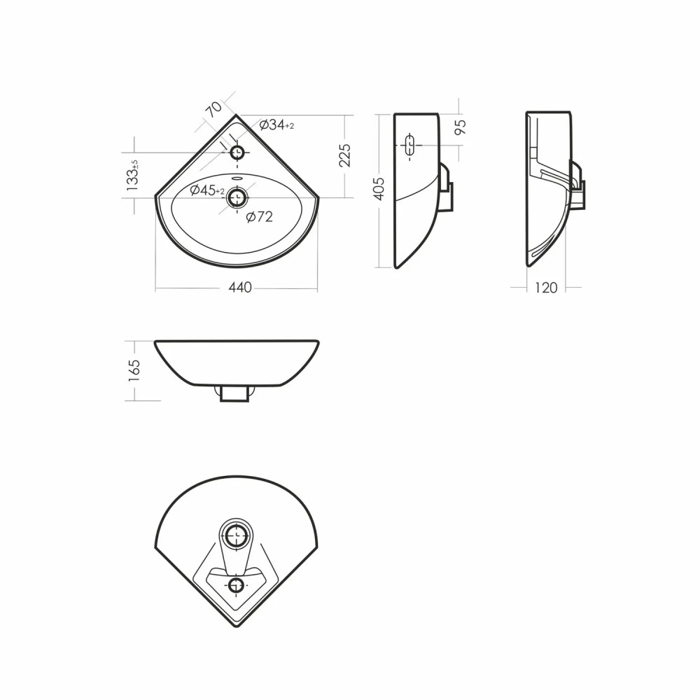 Раковина угловая Sanita Веер 44 Белый глянцевый WB.CR/Veer/23-C/WHT.G/S1 Раковина угловая Sanita Веер 44 Белый глянцевый WB.CR/Veer/23-C/WHT.G/S1 — изображение 4