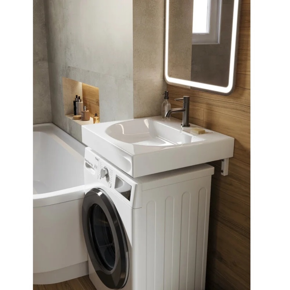 Раковина под стиральную машину Sanita Luxe Galaxy 60 Белый глянцевый WB.WM/Galaxy/60-C/WHT.G/S1 Раковина под стиральную машину Sanita Luxe Galaxy 60 Белый глянцевый WB.WM/Galaxy/60-C/WHT.G/S1 — изображение 3